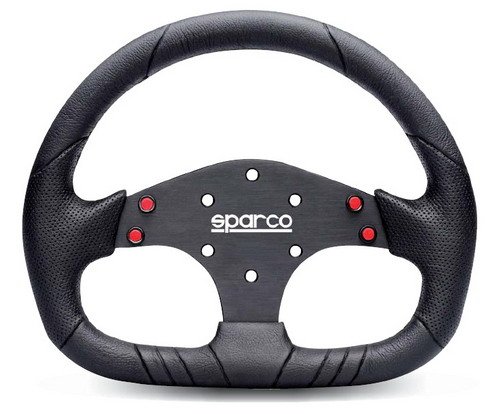 SPARCO P 104 SPORT Руль кожаный, чёрный, хват овальный, вылет 30 мм, диаметр 310 мм